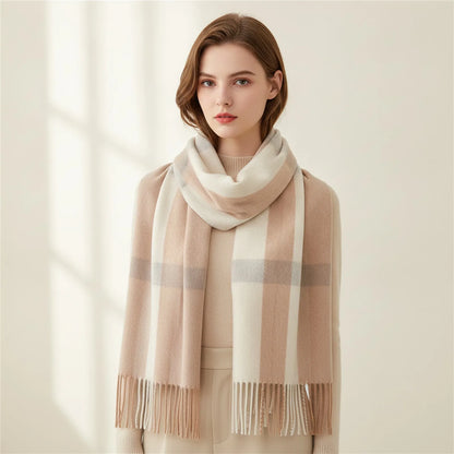 Foulard Plaid Luxe Laine Cachemire