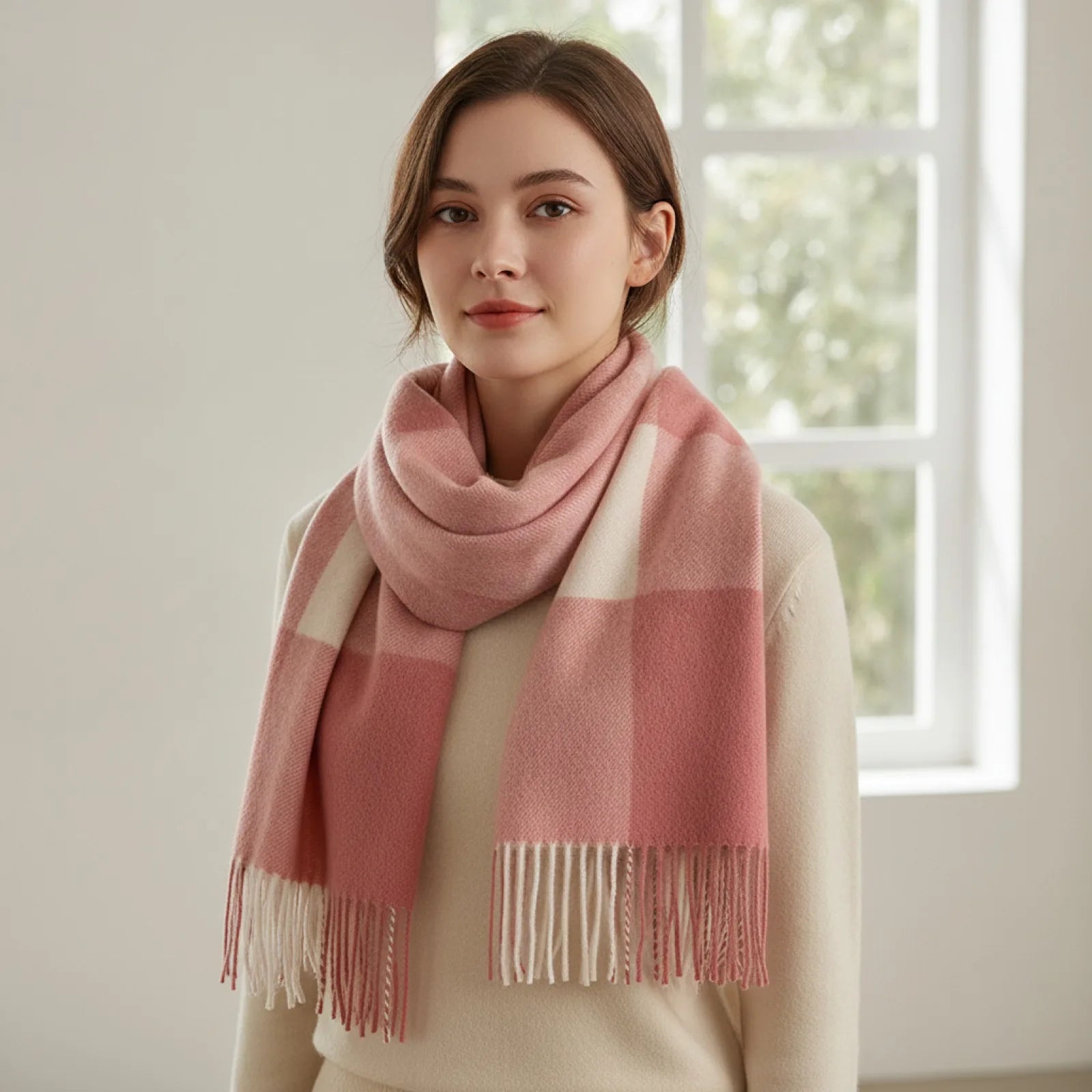 Foulard Luxe Laine & Cachemire Plaid