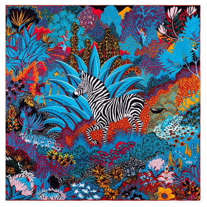 Foulard Carré Soie "Girafes" POBING 90cm
