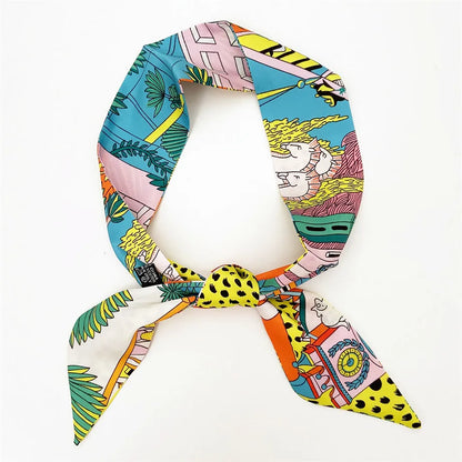 Foulard Slim Léopard en Soie