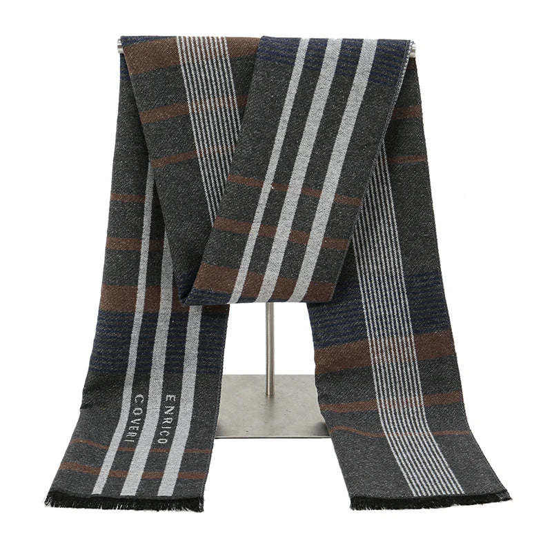 Foulard Homme Coton Patchwork Rayé Doux