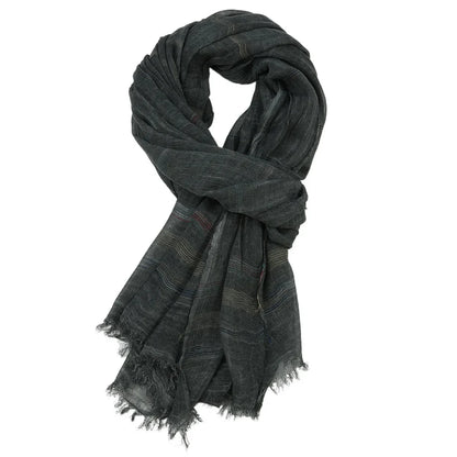 Foulard Coton Homme Rayée avec Glands