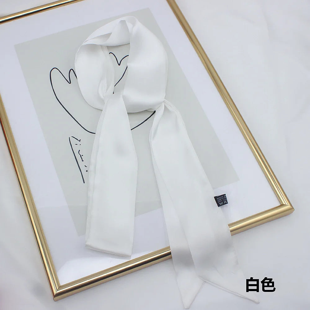 Foulard Étroit en Satin de Soie Luxe 5x200cm