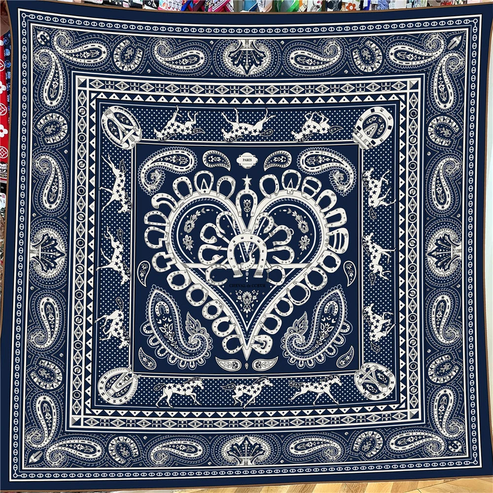 Foulard Carré Soie & Cachemire Imprimé Animal