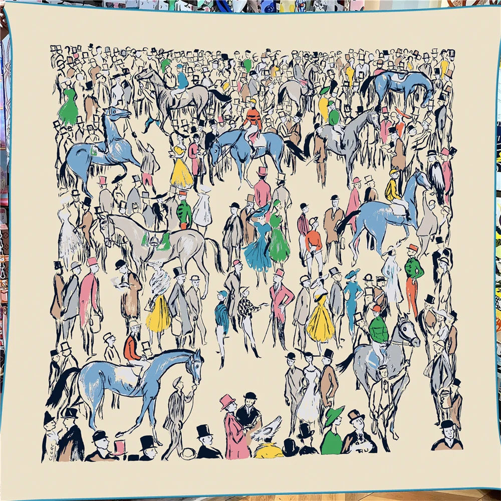 Foulard Carré Soie & Cachemire Imprimé Animal 
