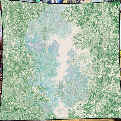 Foulard Carré Soie & Cachemire Imprimé Animal