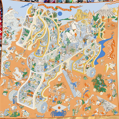 Foulard Carré Soie & Cachemire Imprimé Animal 