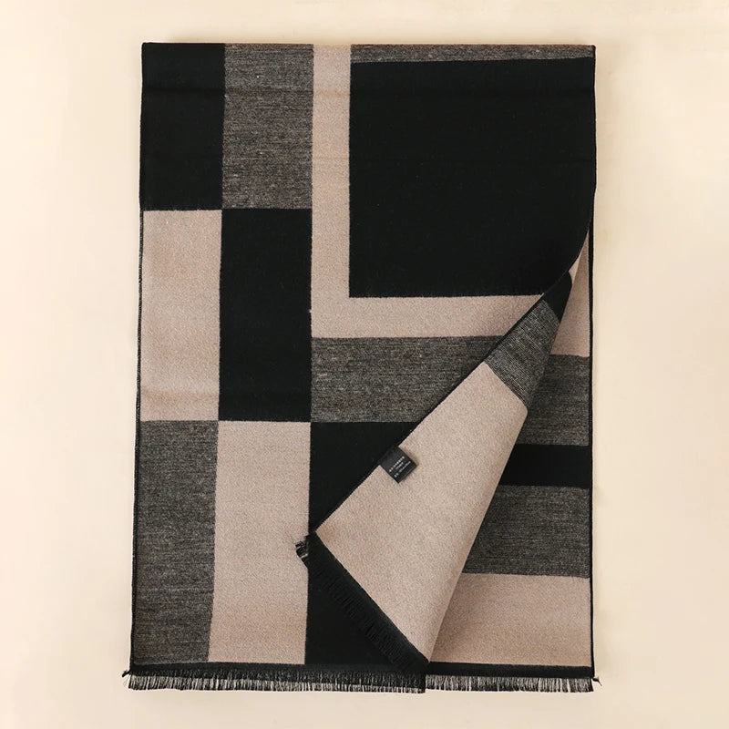Foulard Homme Coton Patchwork Rayé Doux