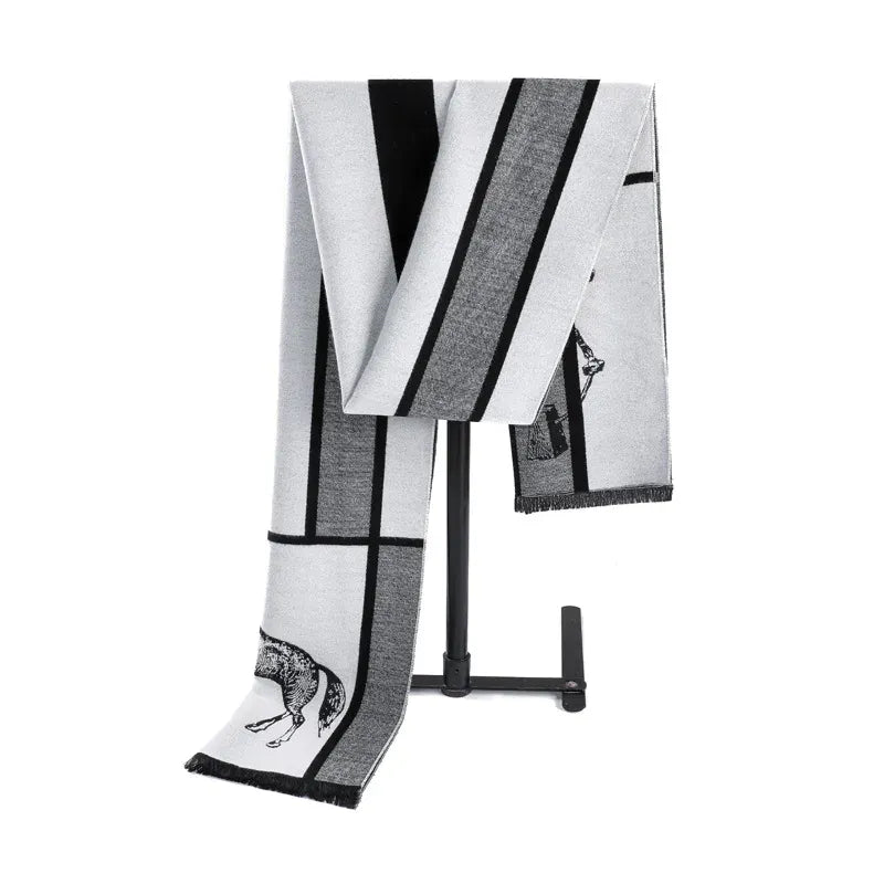 Foulard Homme Cachemire Motif Cheval