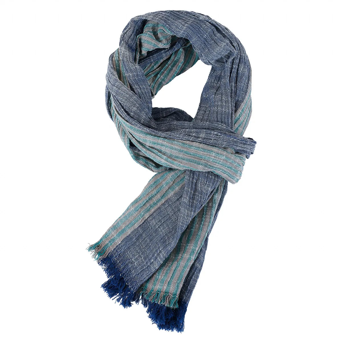 Foulard Homme Coton & Lin Rayé Patchwork