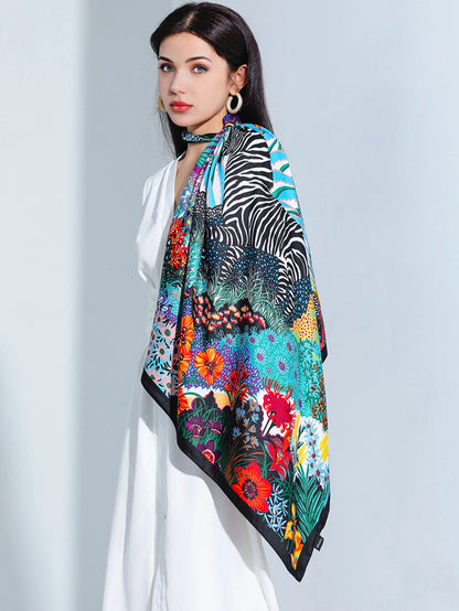 Foulard Carré Soie Imprimée 90x90 cm