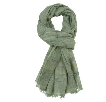Foulard Coton Homme Rayée avec Glands