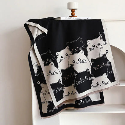Foulard Cachemire Chat Jacquard