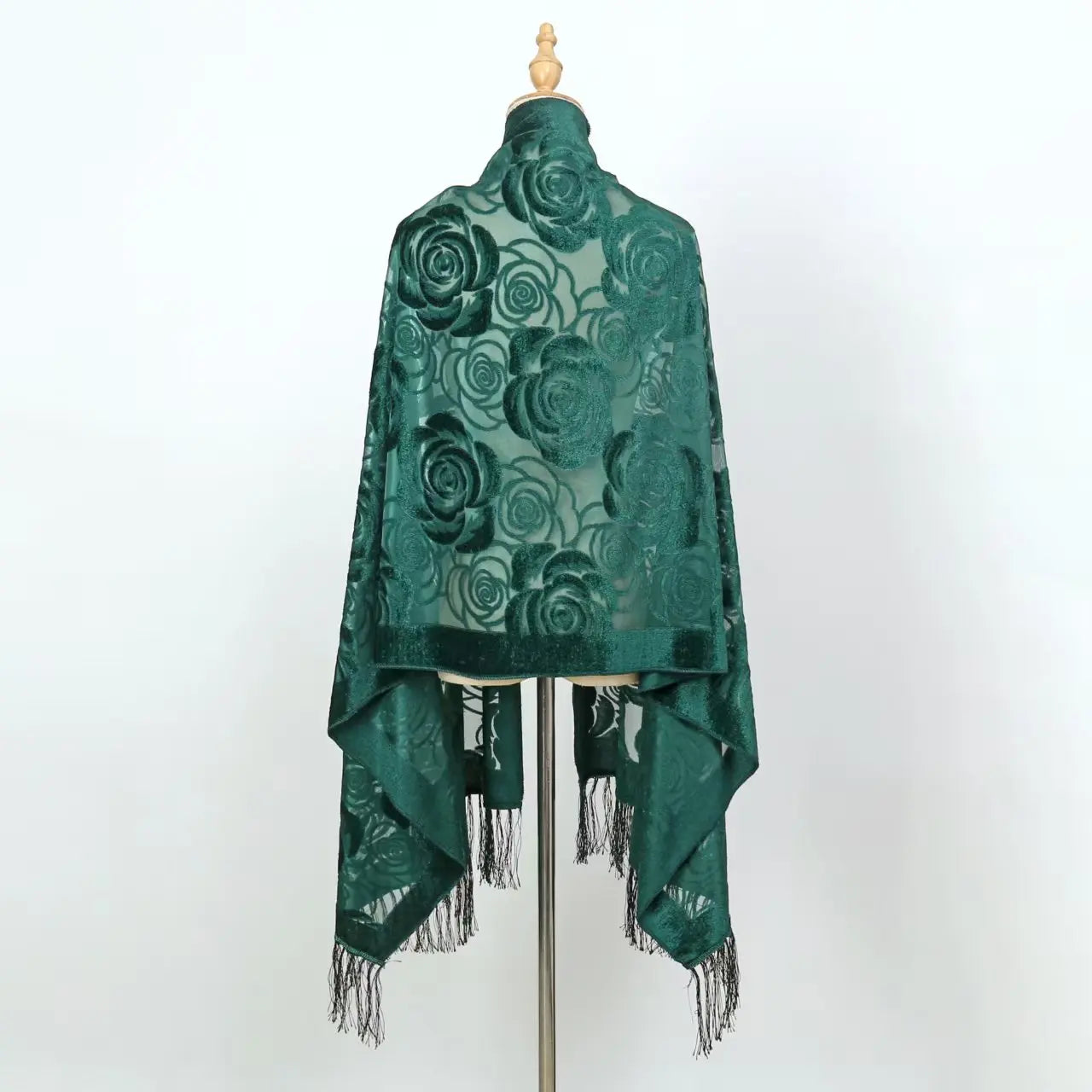 Foulard Soie Dentelle Motif Floral Dégradé