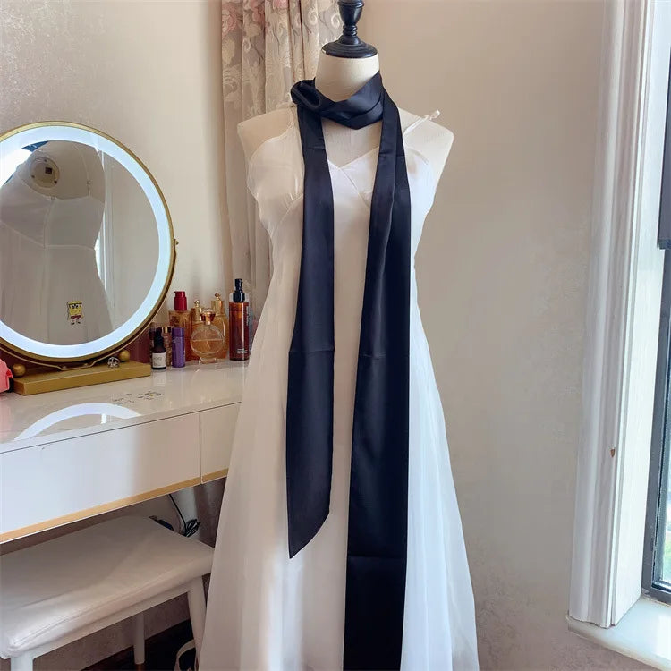 Foulard Long Satin de Soie Polyvalent