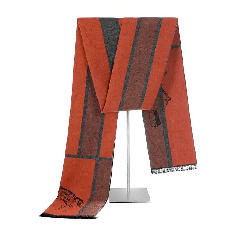 Foulard Homme Cachemire Motif Cheval