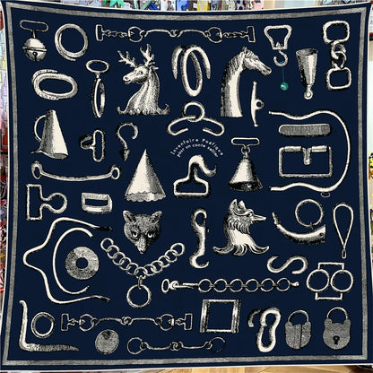Foulard Carré Soie & Cachemire Imprimé Animal