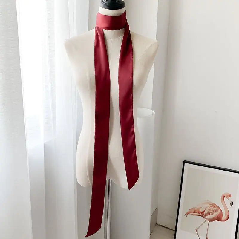 Foulard Étroit en Satin de Soie Luxe 5x200cm