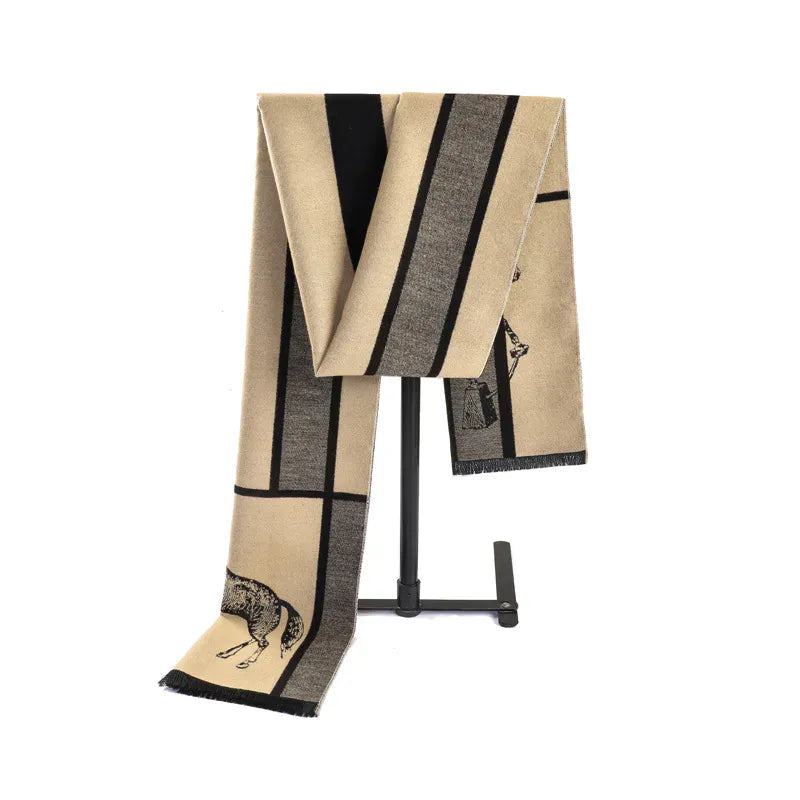 Foulard Homme Cachemire Motif Cheval