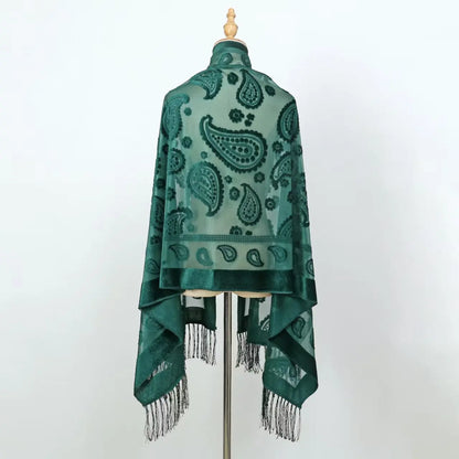 Foulard Soie Dentelle Motif Floral Dégradé