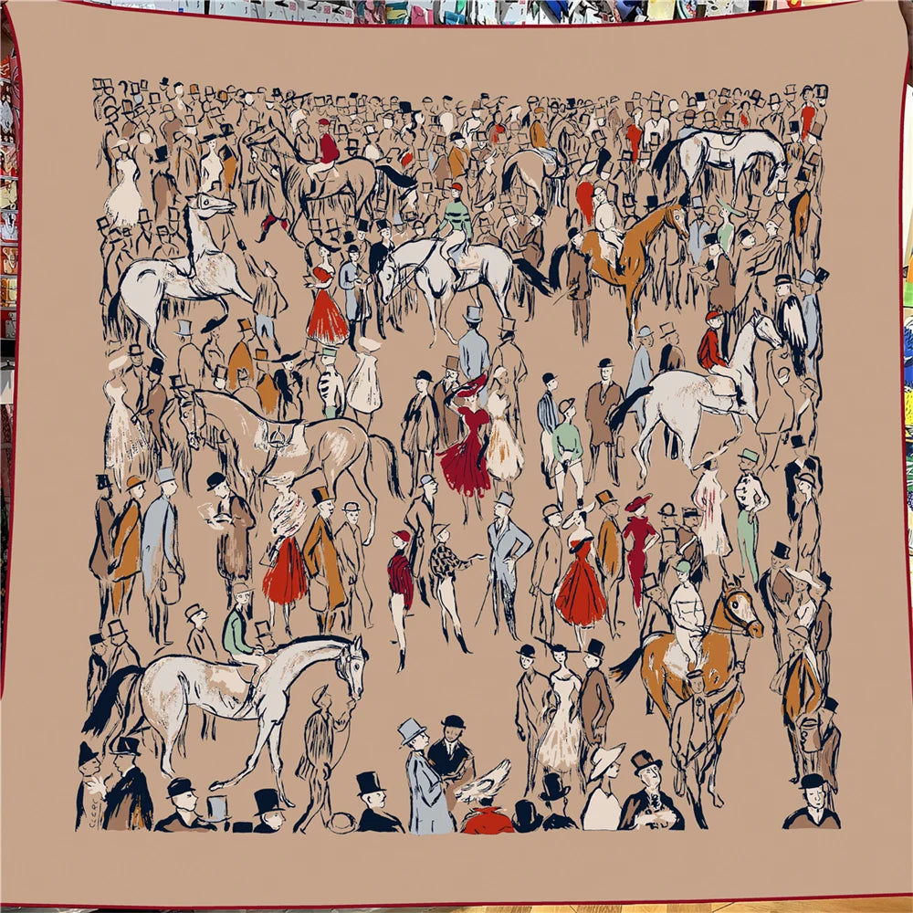 Foulard Carré Soie & Cachemire Imprimé Animal 