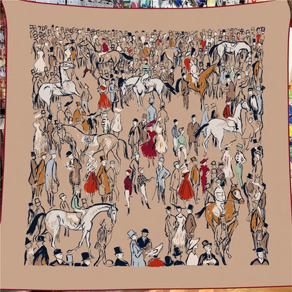 Foulard Carré Soie & Cachemire Imprimé Animal 