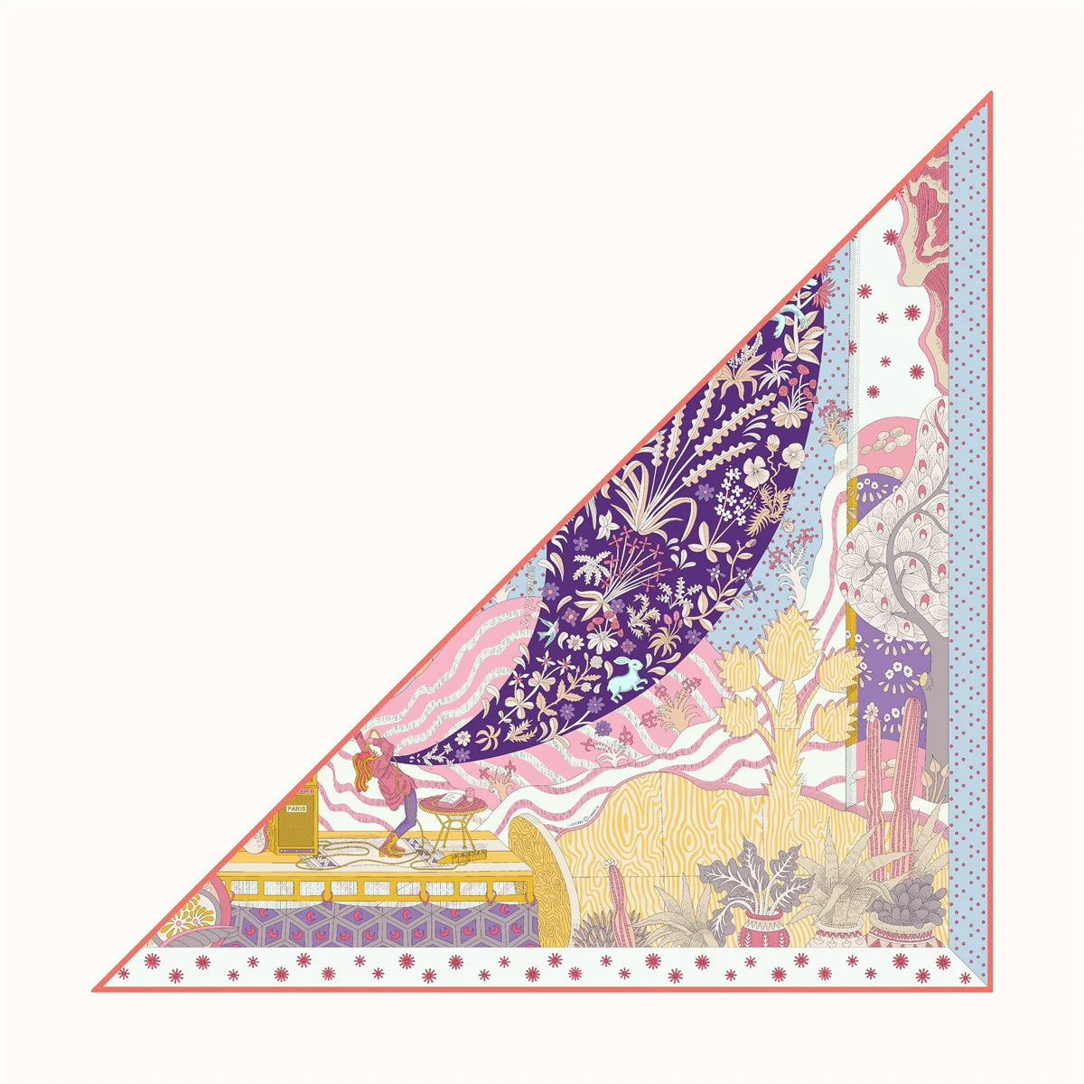 Foulard Femme en Soie Sergé - Motifs Floraux & Colorés