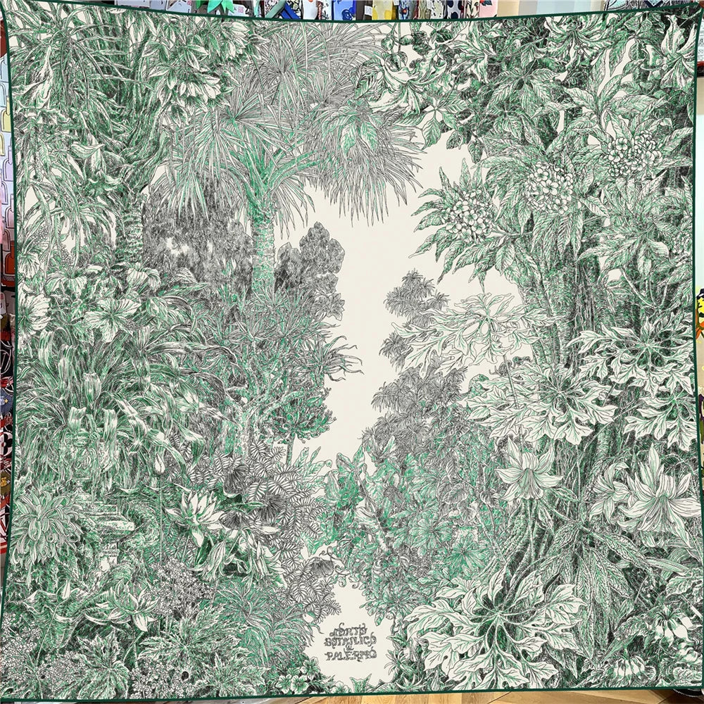 Foulard Carré Soie & Cachemire Imprimé Animal 