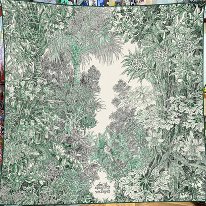 Foulard Carré Soie & Cachemire Imprimé Animal 