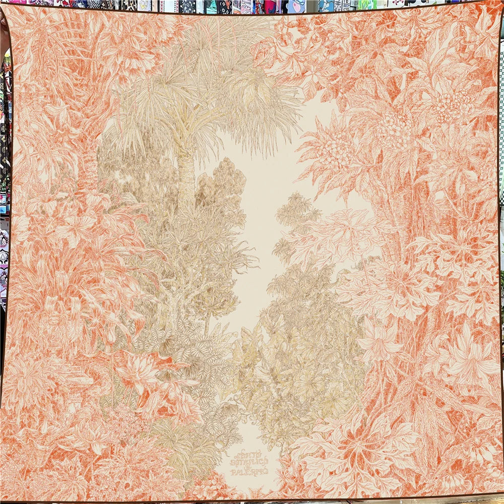 Foulard Carré Soie & Cachemire Imprimé Animal 