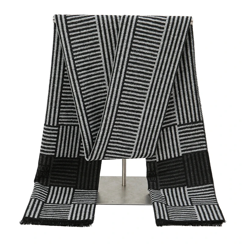 Foulard Homme Coton Patchwork Rayé Doux