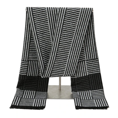 Foulard Homme Coton Patchwork Rayé Doux