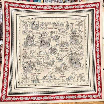 Foulard Carrée Soie Cachemire Femme Motif Paisley