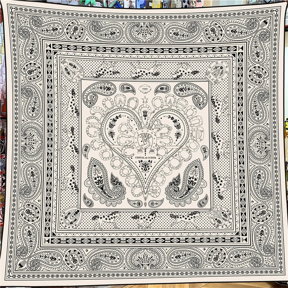 Foulard Carré Soie & Cachemire Imprimé Animal 