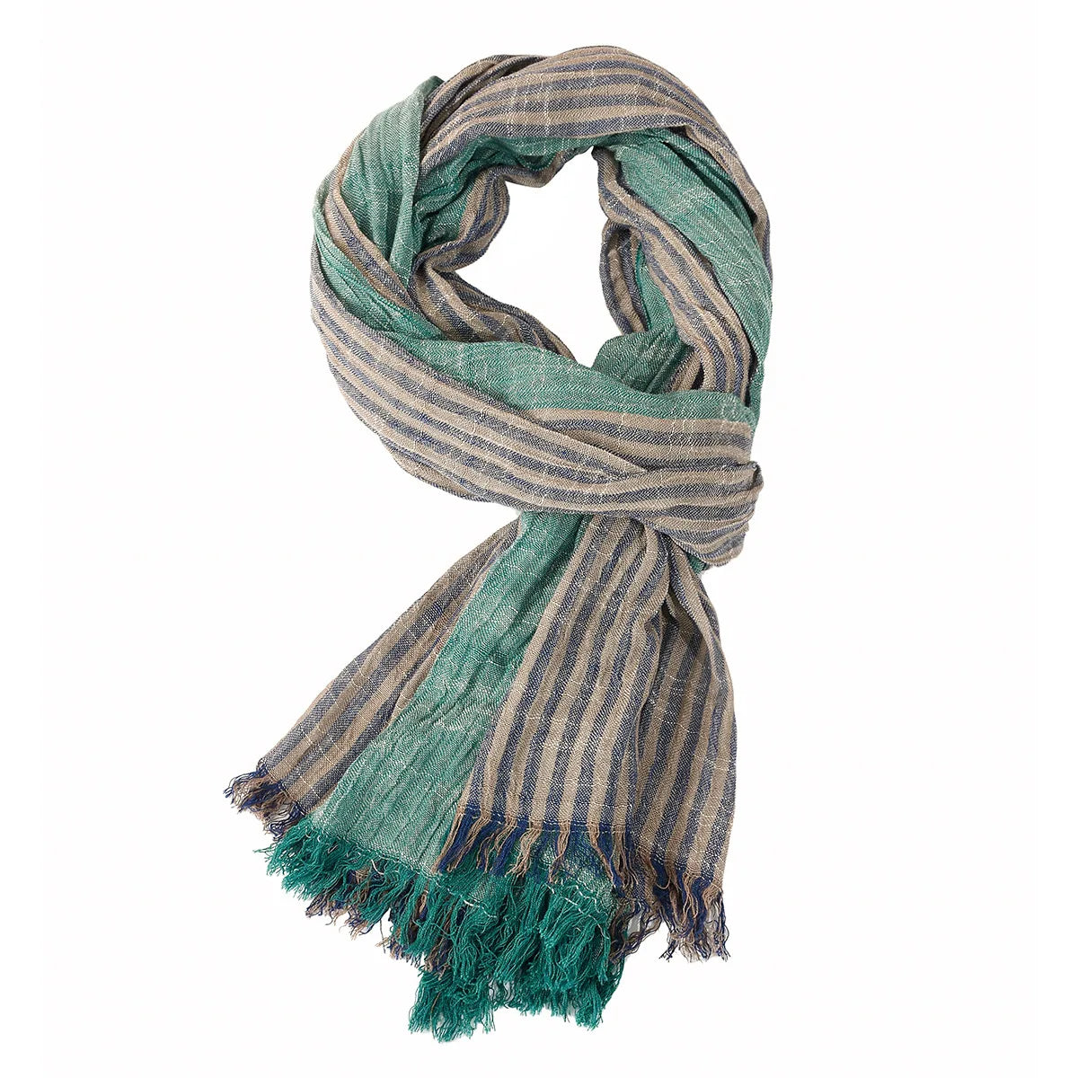 Foulard Homme Coton & Lin Rayé Patchwork