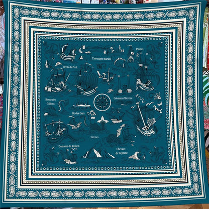 Foulard Carrée Soie Cachemire Femme Motif Paisley