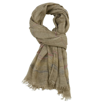 Foulard Coton Homme Rayée avec Glands