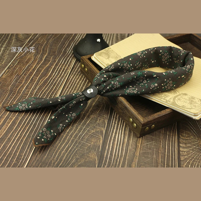 Foulard Cravate Homme Coton Motif Floral Vintage