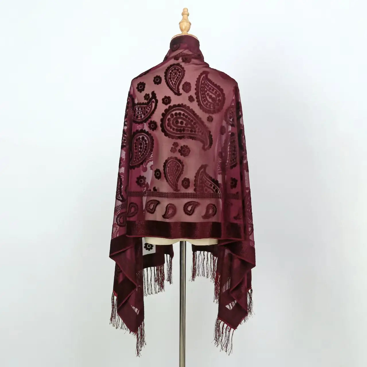 Foulard Soie Dentelle Motif Floral Dégradé