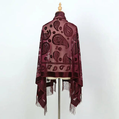 Foulard Soie Dentelle Motif Floral Dégradé