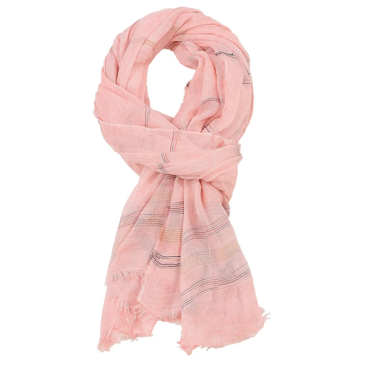 Foulard Coton Homme Rayée avec Glands