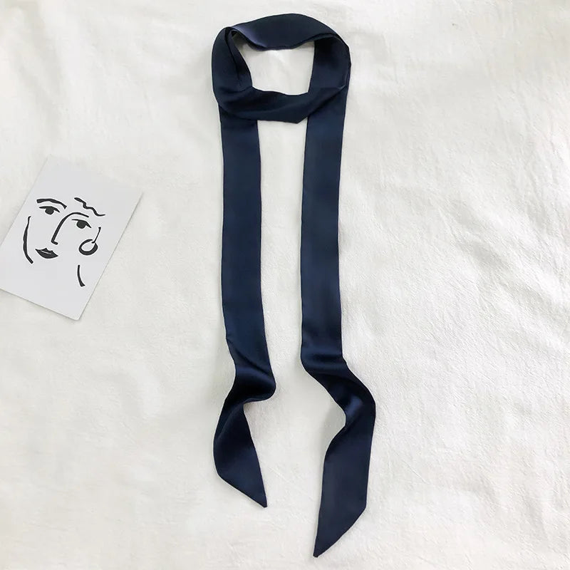 Foulard Étroit en Satin de Soie Luxe 5x200cm