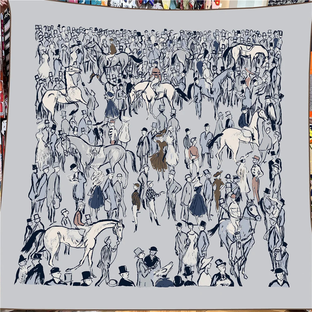 Foulard Carré Soie & Cachemire Imprimé Animal 