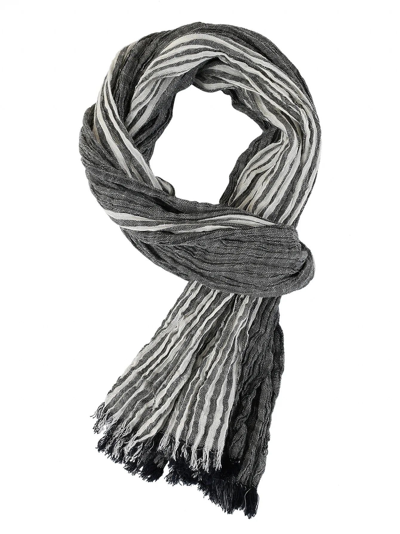 Foulard Homme Coton & Lin Rayé Patchwork