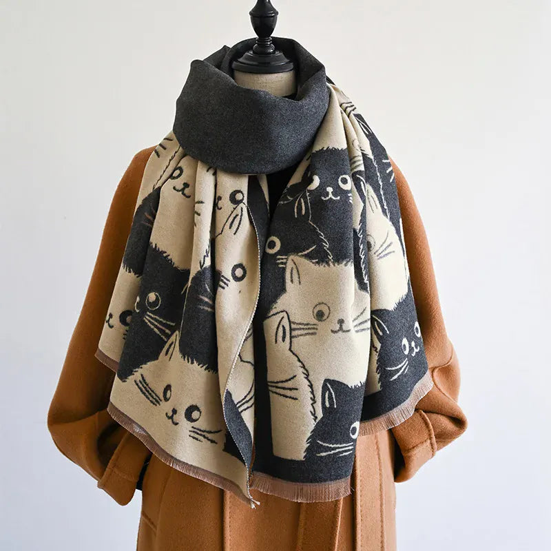 Foulard Cachemire Chat