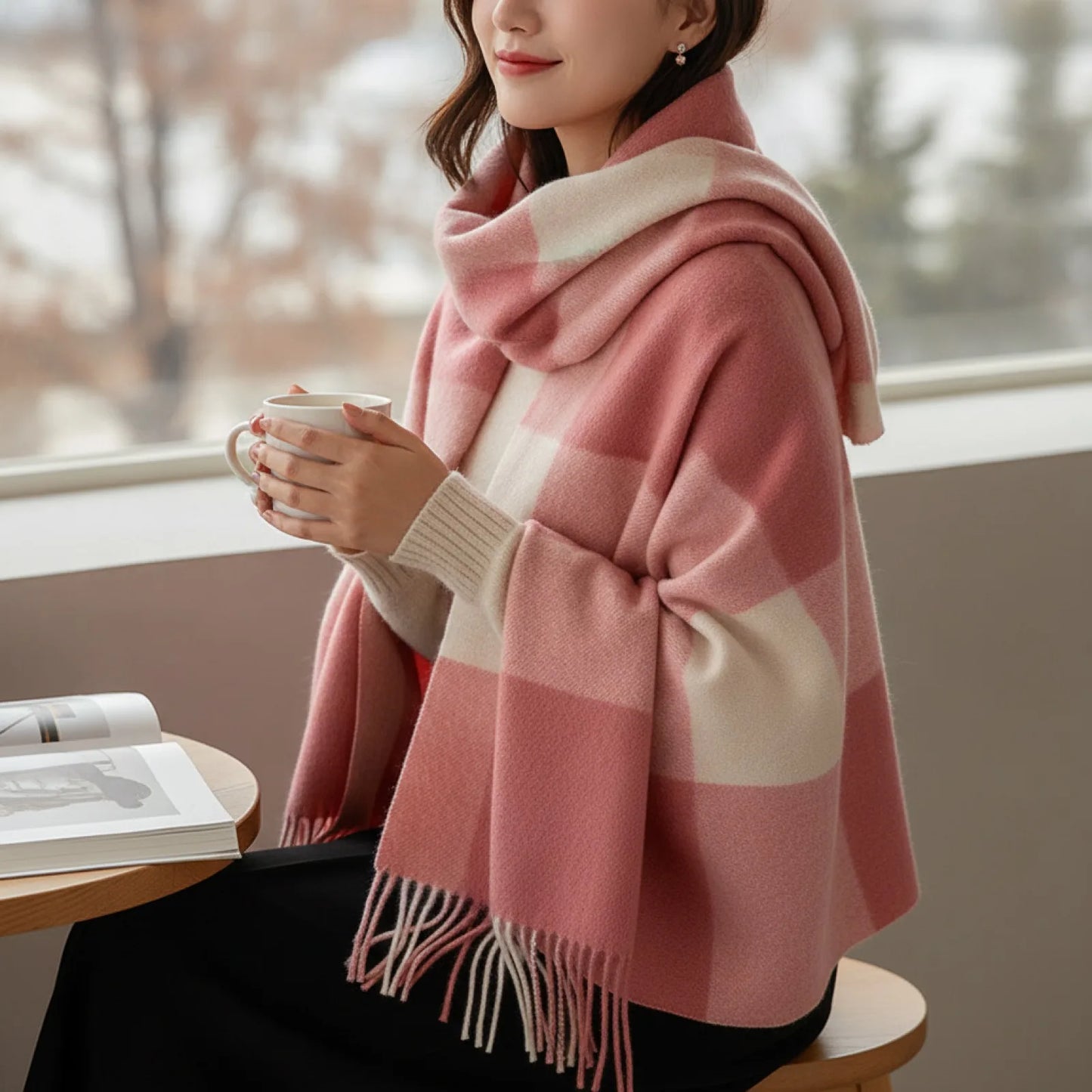 Foulard Luxe Laine & Cachemire Plaid
