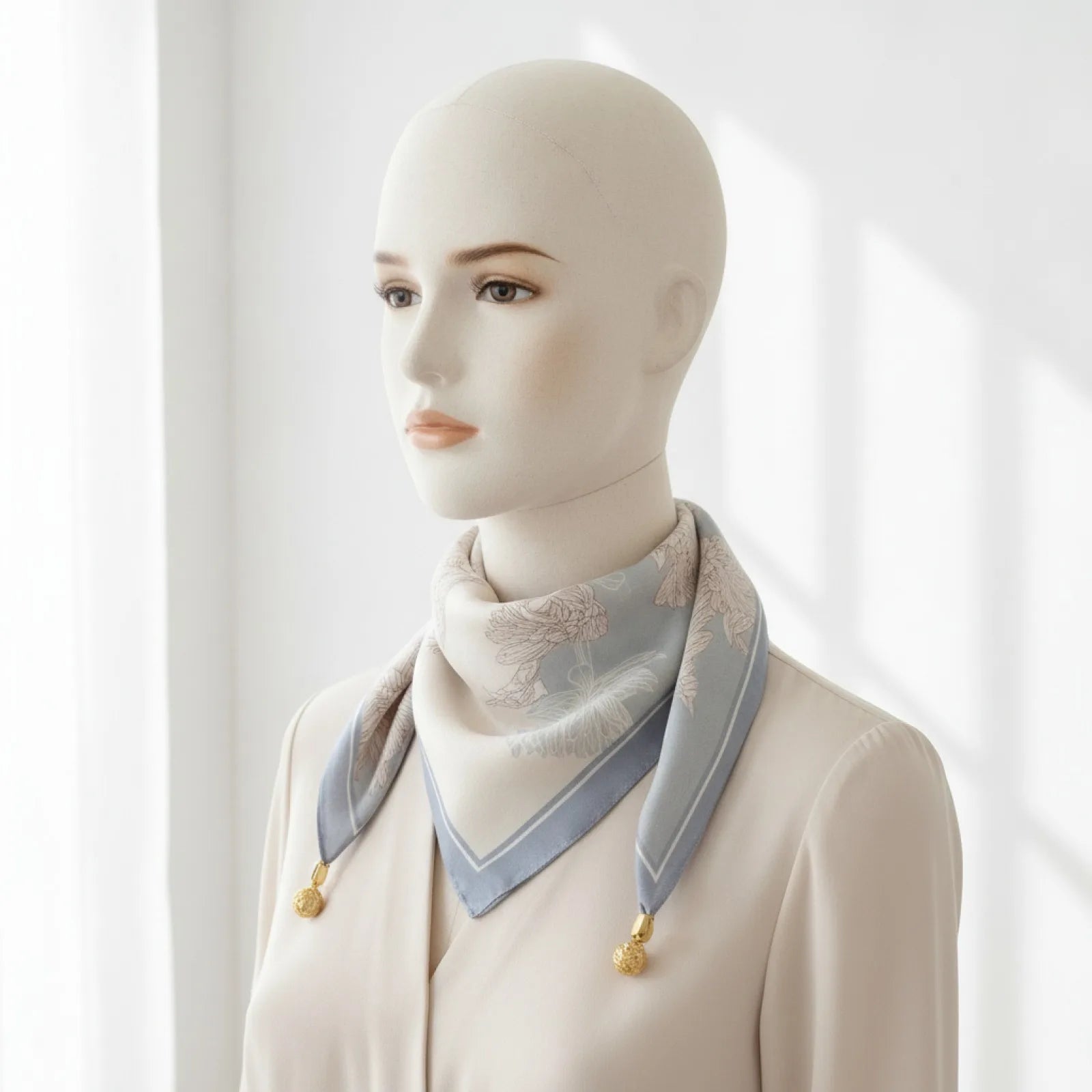 Foulard Triangulaire Magnétique en Soie pour Femme