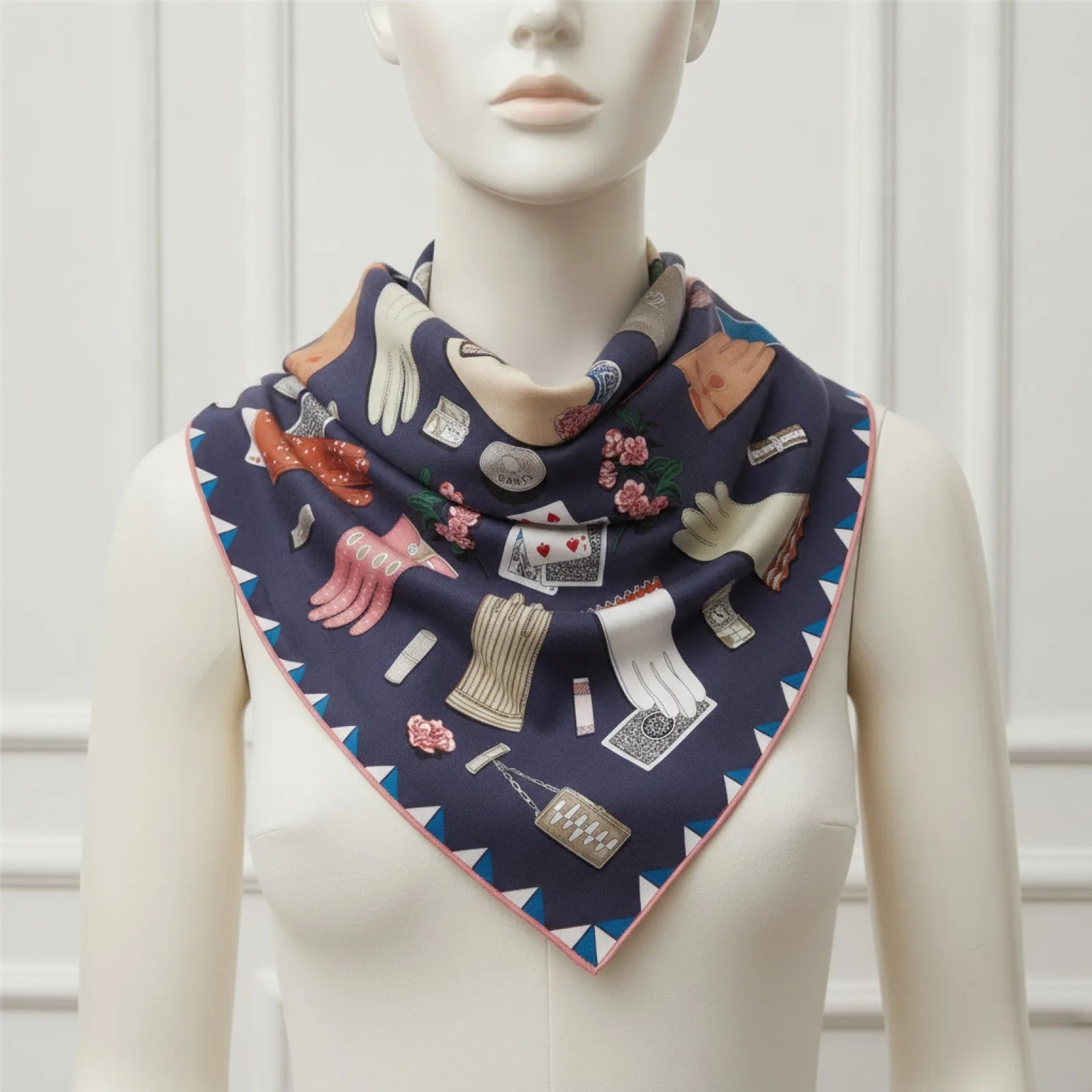 Foulard Luxe Soie & Cachemire Imprimé POBING