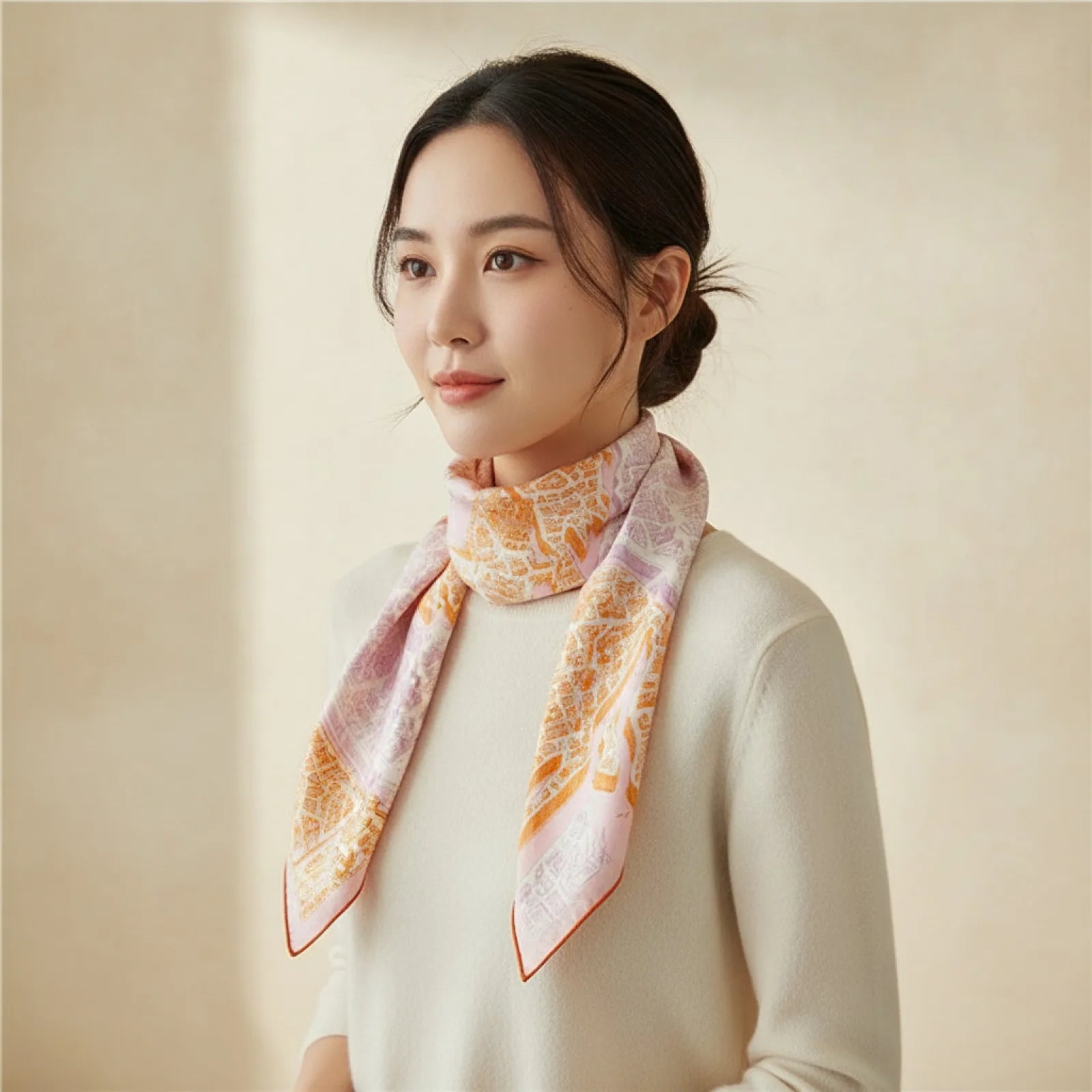 Foulard Carré Soie Luxe 90x90cm Cheval Cavalier