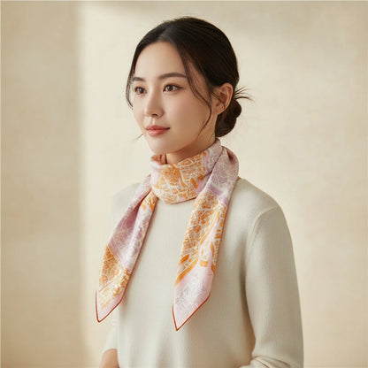 Foulard Carré Soie Luxe 90x90cm Cheval Cavalier
